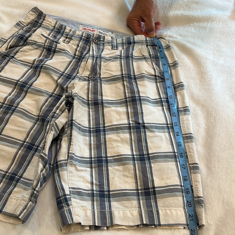 American Eagle Men’s Shorts W28 Blue/White Plaid Excellent Condition